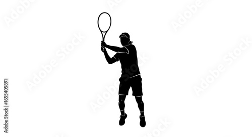 dynamic tennis player silhouette perfect for sports websites marketing materials and active lifestyle branding