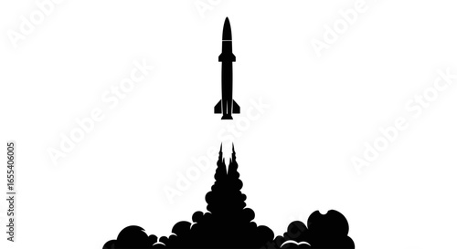 missile launch powerful silhouette graphic for military space and technology projects ideal for presentations reports and web designs