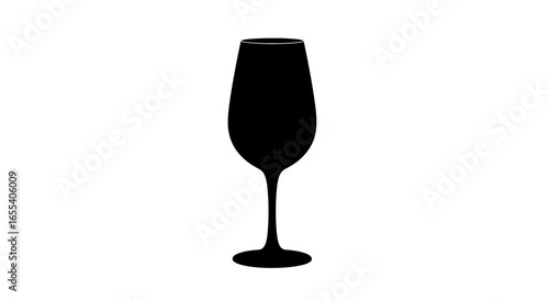 elegant black wine glass silhouette perfect for menu design wine lists and beverage website graphics