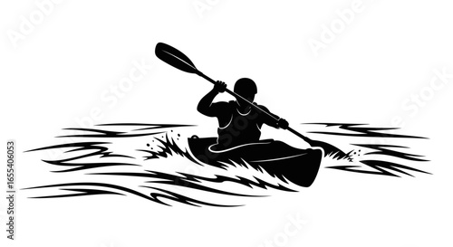 dynamic kayak silhouette actionpacked watersports design for websites logos and outdoor branding