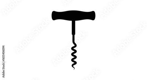 simple black silhouette corkscrew icon perfect for wine menus packaging and beverage industry designs