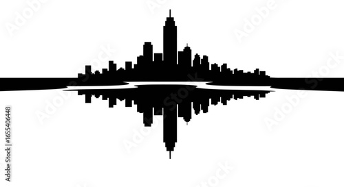 sleek cityscape silhouette perfect for modern designs websites and branding projects requiring a bold minimalist urban image
