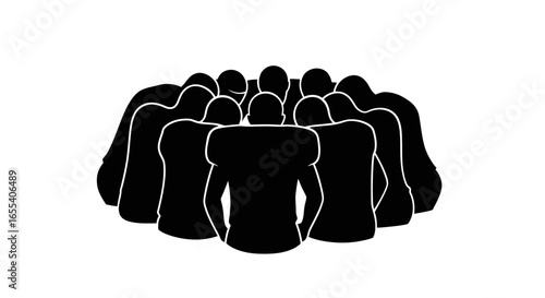 team huddle illustrative silhouette of football players strategizing before the game perfect for sports websites blogs and marketing materials