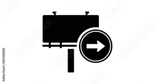 billboard and directional arrow guide your audience with clear signage effective marketing and strategic direction