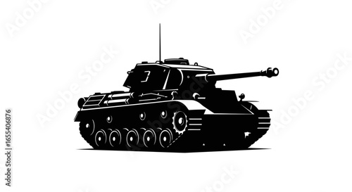 powerful silhouette of a military tank perfect for war games history books or military strategy presentations