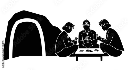 mine workers playing cards a break from underground labor illustrating teamwork and camaraderie in a highrisk profession