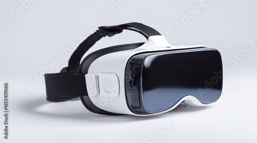 Modern VR Headset on White Background for Virtual Reality Experience
