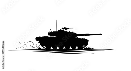 powerful tank silhouette dynamic military design for war strategy and combat games