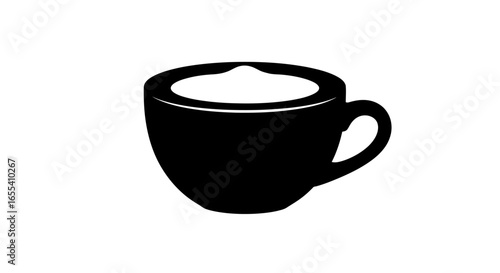 silhouette of a cappuccino cup perfect for coffee shop menus branding and beverage websites