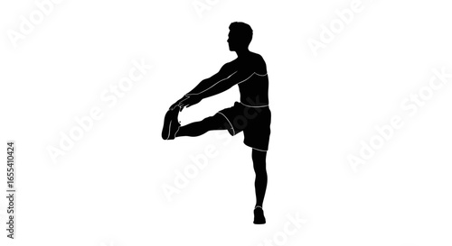 preworkout hamstring stretch improve flexibility prevent injury enhance athletic performance silhouette illustration for fitness websites blogs and workout guides