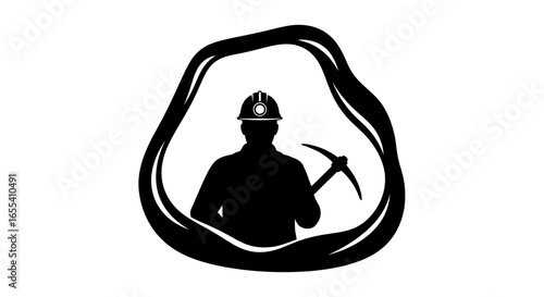 miner silhouette powerful icon for mining geology and resource extraction industries perfect for logos websites and industrial designs