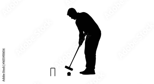 croquet player silhouette a striking image for sports leisure and hobby websites blogs and design projects