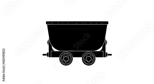 mine cart silhouette perfect for mining industry transportation and retro designs