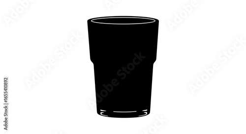 simple black silhouette of a stacked glass perfect for menu design beverage branding or minimalist website graphics