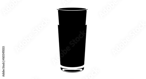 highcontrast black silhouette of a tall glass perfect for menu designs branding and minimalist drink concepts