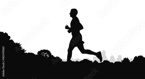 silhouette of a runner achieving fitness goals urban jogging health and active lifestyle concept image for websites blogs and fitness marketing materials