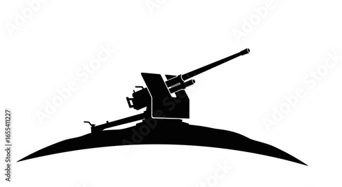 powerful antiaircraft gun silhouette perfect for military history strategy games and warthemed designs