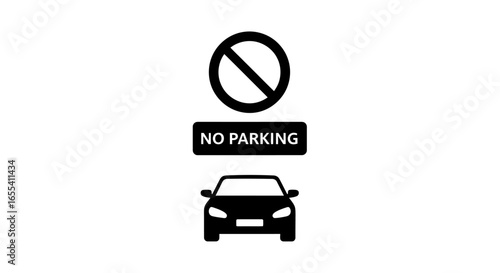 no parking zone clear icon for website app or signage design prevent unauthorized vehicle parking