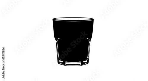 silhouette of a rocks glass perfect for menu design branding and beverage industry projects