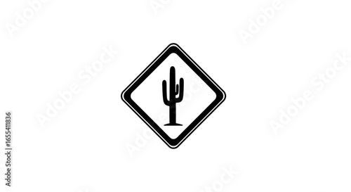 saguaro cactus icon southwestern desert symbol for road signs maps travel guides and naturethemed designs