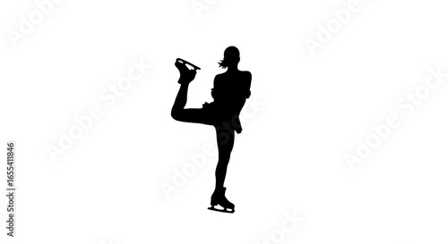 elegant figure skater silhouette perfect for winter sports ice skating designs and athletic websites
