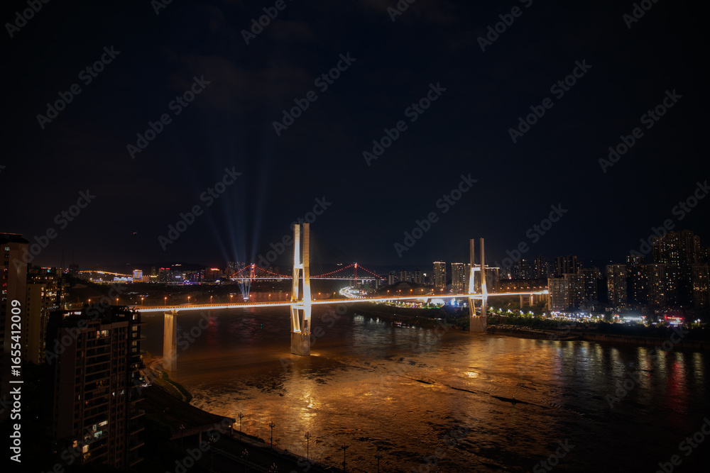 Obraz premium bridge skyline and city