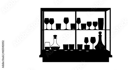 elegant glassware display showcase your fine wine and liquor collection with this stylish twoshelf cabinet silhouette
