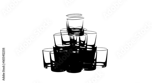 stack of empty glasses perfect for restaurant menus bar promotions or website designs needing a clean minimalist style
