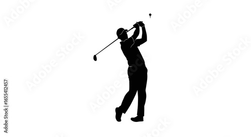 powerful golf swing silhouette perfect for sports websites marketing materials and golfing instruction manuals