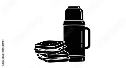 keep your lunch hot fresh thermos sandwich icon for travel workplace or outdoor adventures