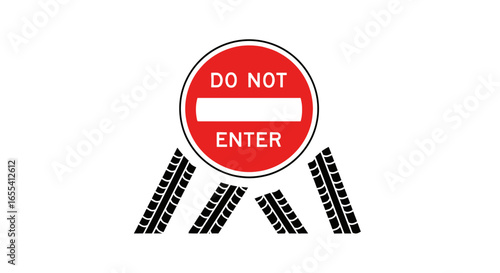 do not enter illustrative graphic for safety regulations road signs and restricted access control