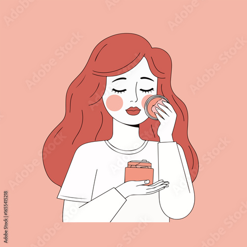 Woman Applying Makeup