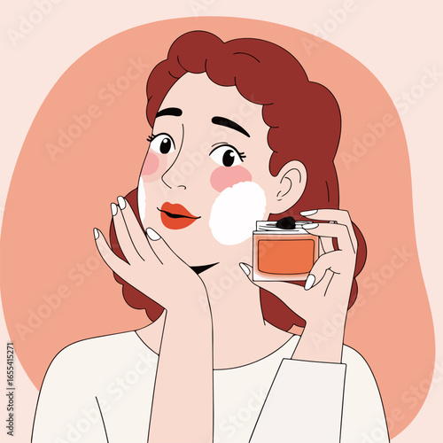 Woman Applying Face Cream