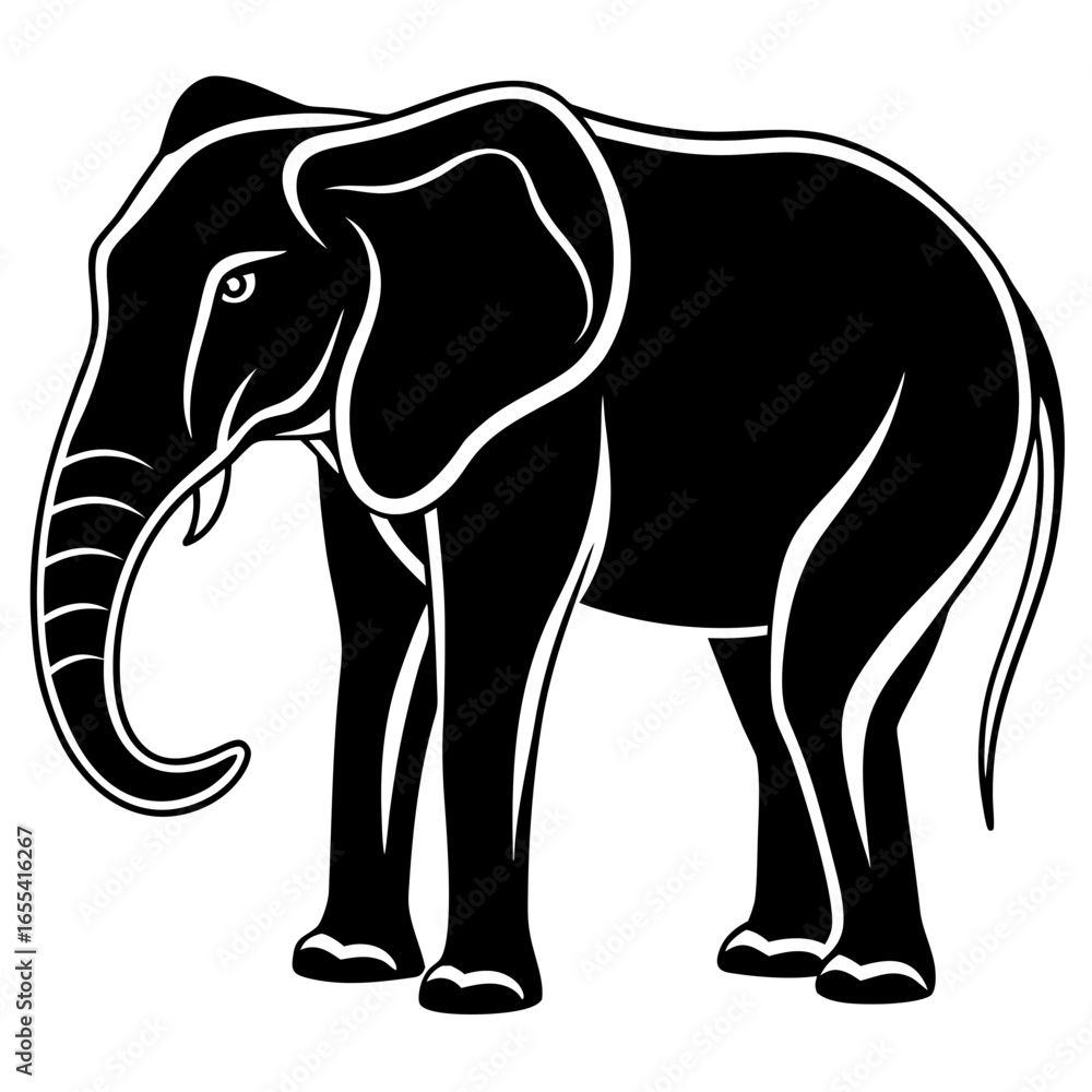 Fototapeta premium elephant silhouette vector