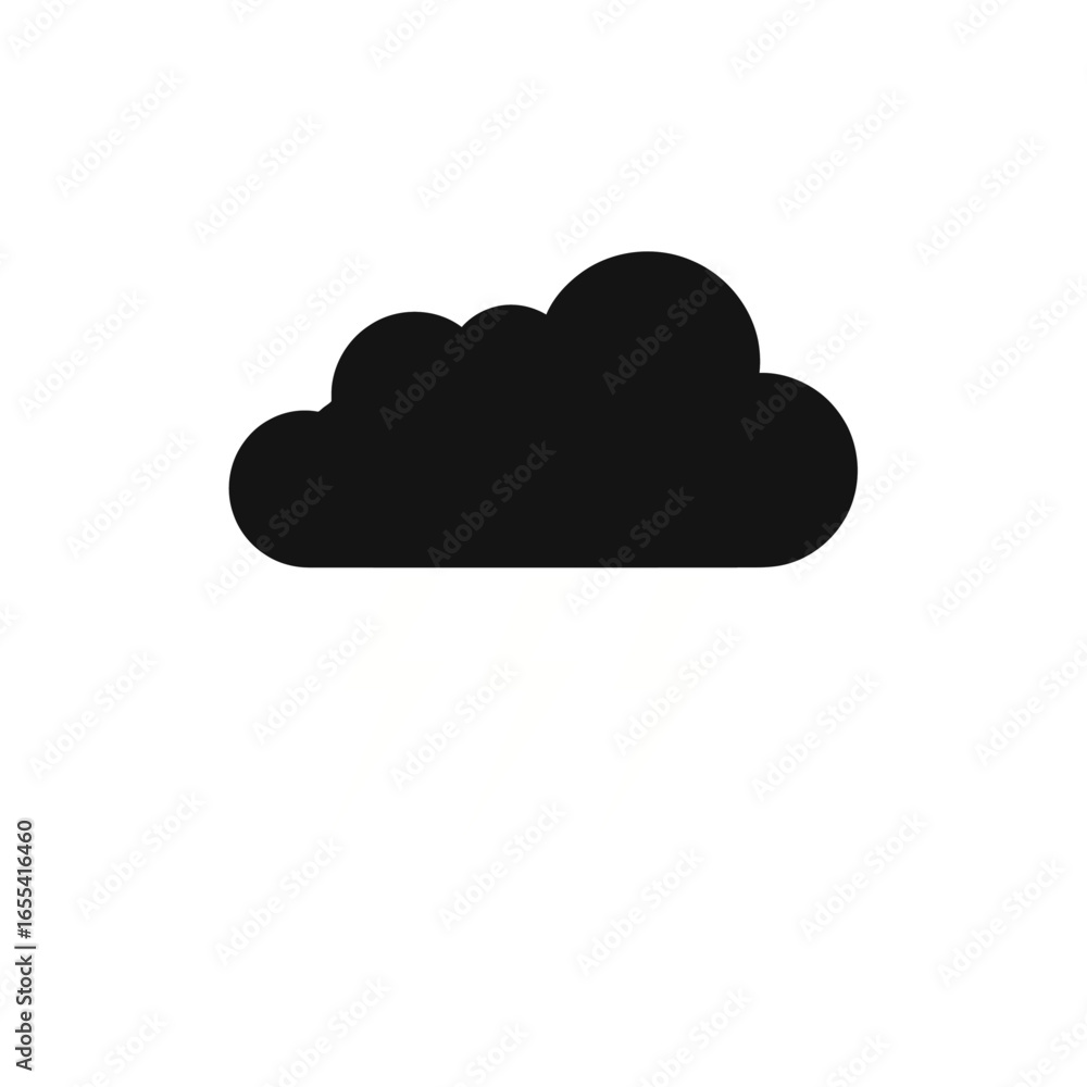 Dark thunderstorm cloud with rain and lightning flat vector icon symbolizing weather storm natural power and climate electricity illustration Dark thunderstorm cloud with rain and lightning flat vector icon symbolizing weather storm natural power and climate electricity illustration