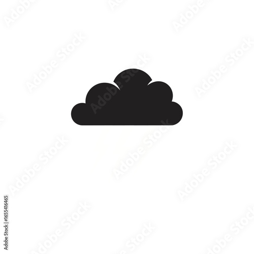 Minimalist storm cloud with multiple lightning bolts flat vector icon symbolizing thunderstorm weather energy electricity and climate illustration