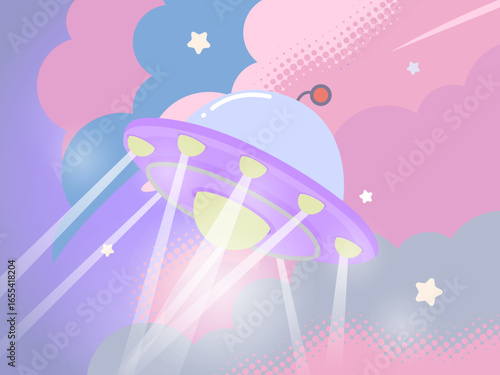 ミステリアスな夜空とUFO