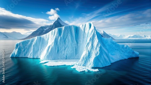 Wallpaper Mural Lonely iceberg in distance reflects serene beauty of nature, showcasing untouched landscapes, majestic mountains, and tranquil blue waters Torontodigital.ca