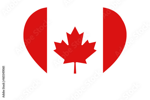 Photography Canada heart flag vector- Canadian flag in heart shape