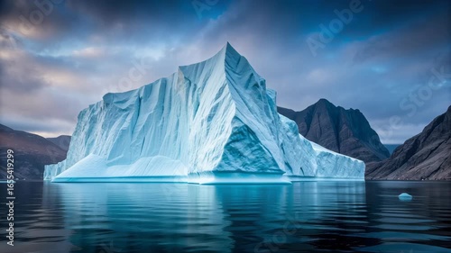 Wallpaper Mural Lonely iceberg in distance reflects serene beauty of nature, showcasing untouched landscapes, majestic mountains, and calm waters Torontodigital.ca