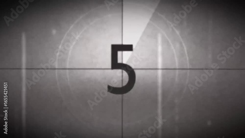 old movie film countdown 10 second burning