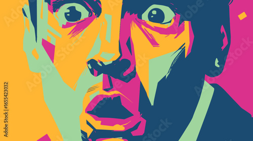 Shocked Man Pop Art Portrait
