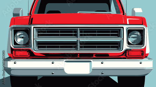 Classic Red Pickup Truck