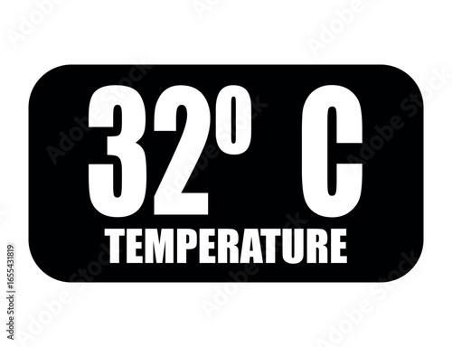 32° c. temperature degrees celsius vector isolated on white background