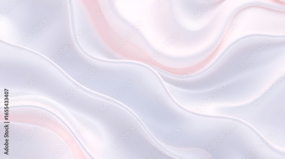 Fototapeta premium An abstract pink silk fabric background with a delicate flowing wave pattern.