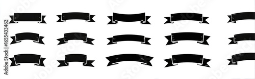 Free Download Collection of various black ribbon banners (1) - GFXLoad