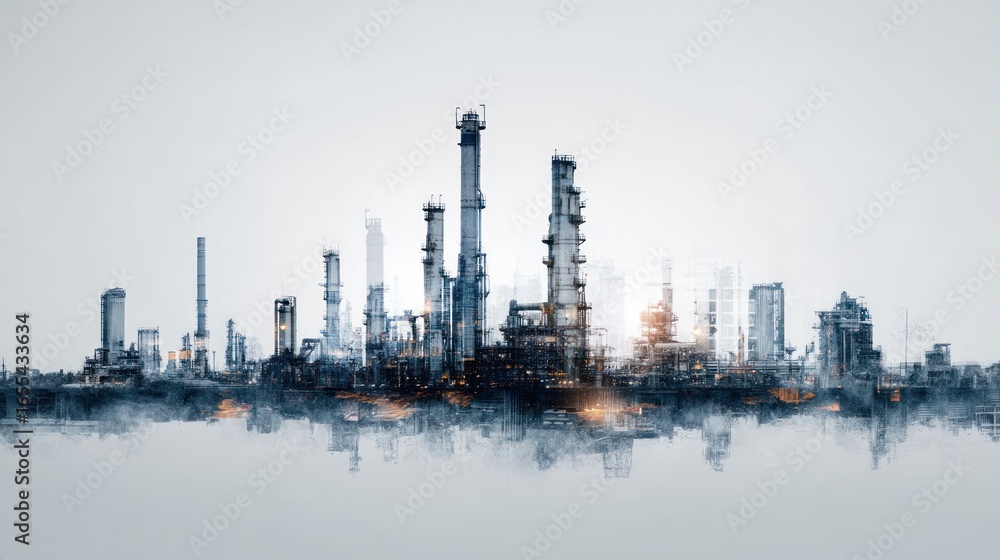 Obraz premium Industrial complex structures illustration