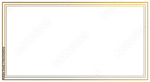 Rectangular frame with double gold border