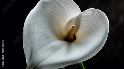 Elegant Calla Lily Bloom Against Dark Background with Soft Lighting with ai generated