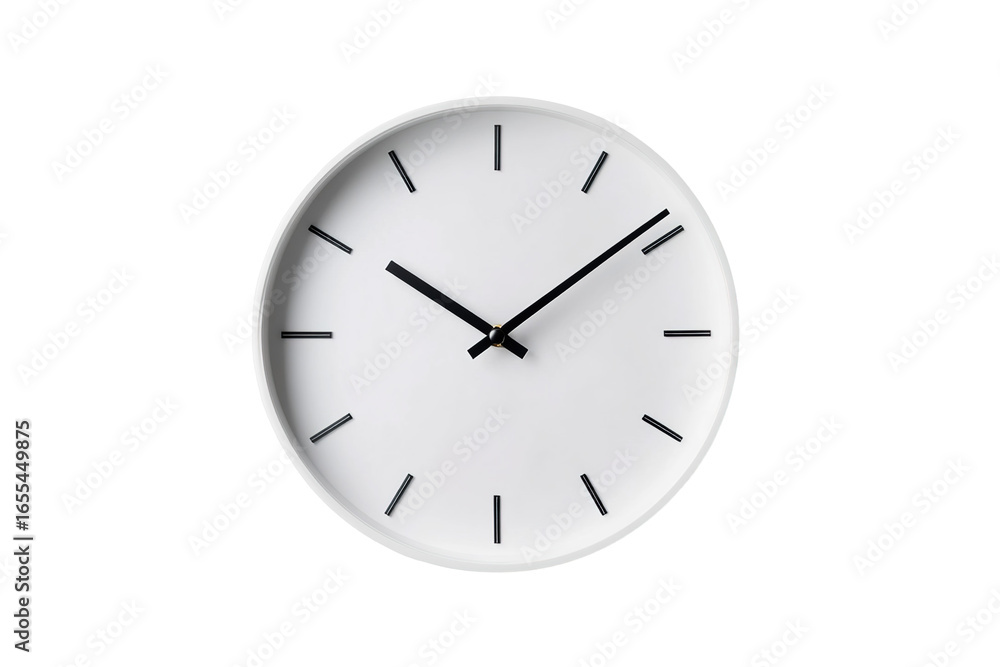 Isolated shot of 2 O'Clock clock face on white background Isolated shot of 2 O'Clock clock face on white background